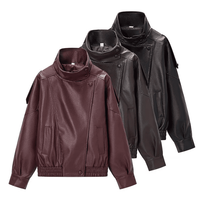 Jaqueta Feminina Zarelle™ – Estilo Couro Premium para o Inverno