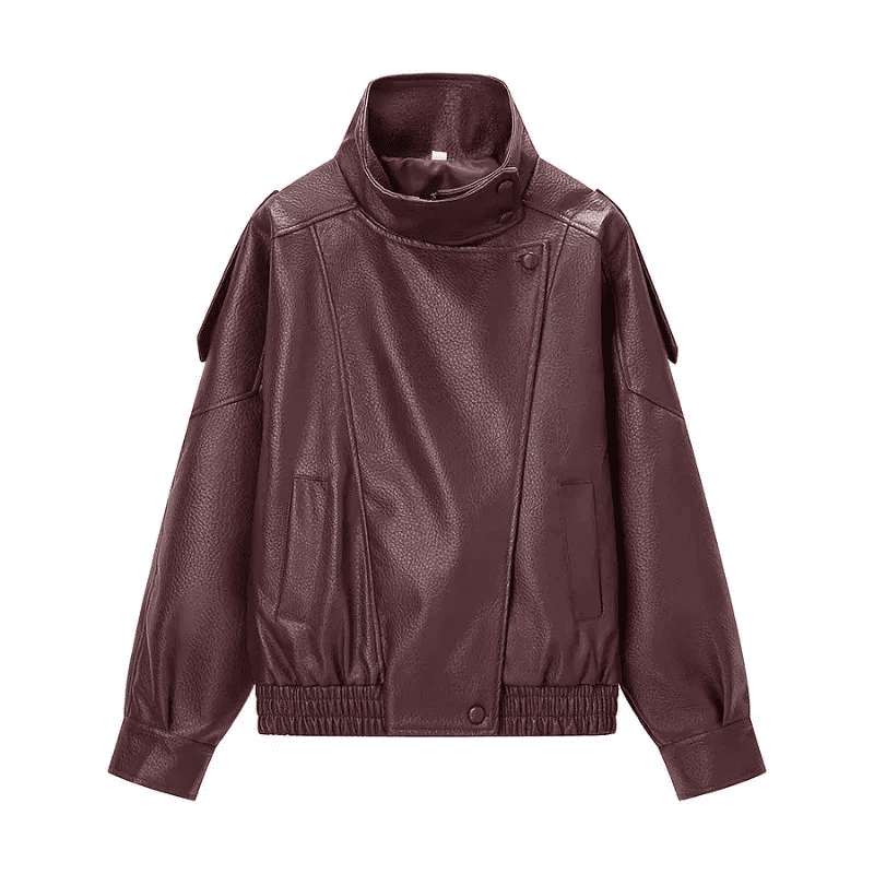 Jaqueta Feminina Zarelle™ – Estilo Couro Premium para o Inverno