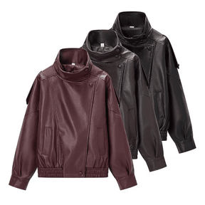 Jaqueta Feminina Zarelle™ – Estilo Couro Premium para o Inverno