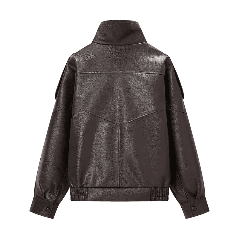 Jaqueta Feminina Zarelle™ – Estilo Couro Premium para o Inverno